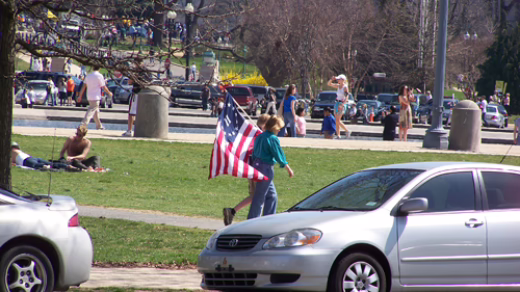 tea partier with a flag