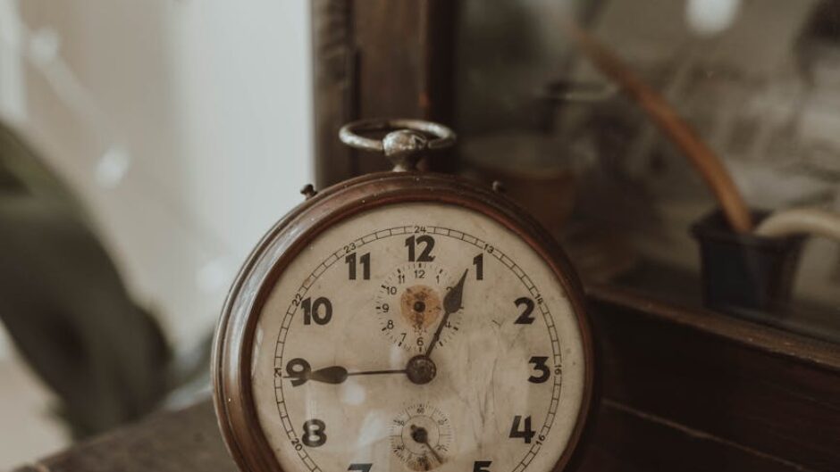 close up of a vintage clock