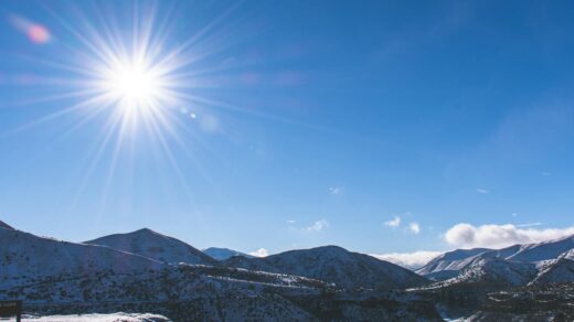 snow capped mountain under blue sky