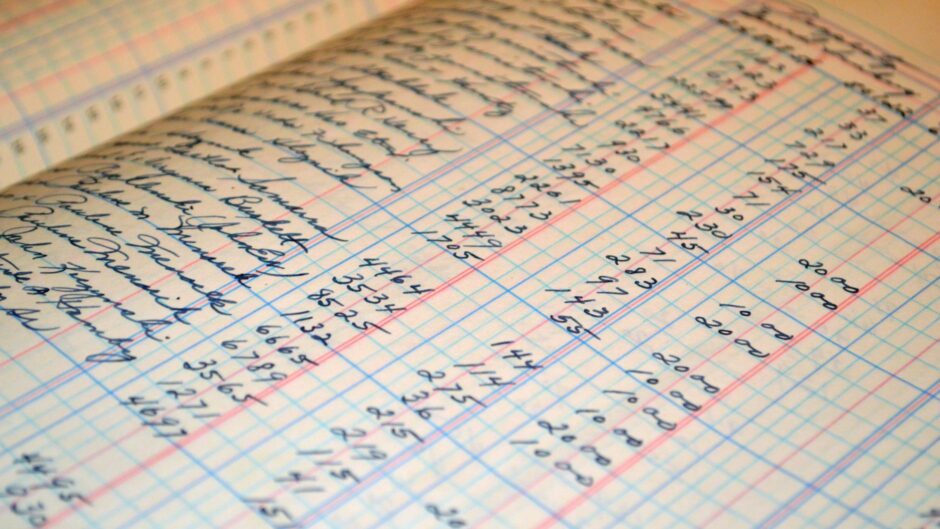 close up photo of ledger s list