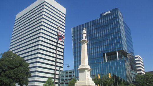 Confederate flag at the Confederate monument on the SC capitol grounds in Columbia