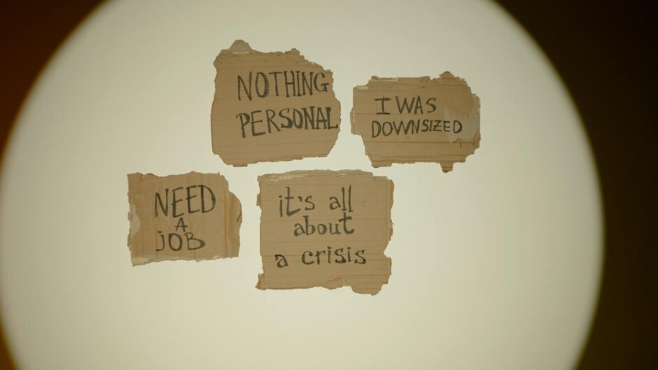 job slogans written on piece of papers
