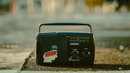 shallow focus photo of an old radio